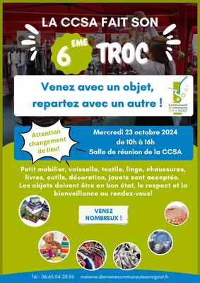 Troc 23 octobre 2024 modif salle